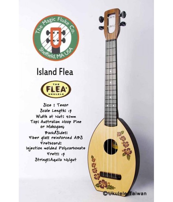 【台灣烏克麗麗 專門店】Flea 瘋狂跳蚤全面侵台! Island Flea ukulele 26吋(美國原廠製造 (附琴袋+調音器+教材)